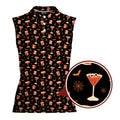 Spooky Sips Women Sleeveless Polo Shirt