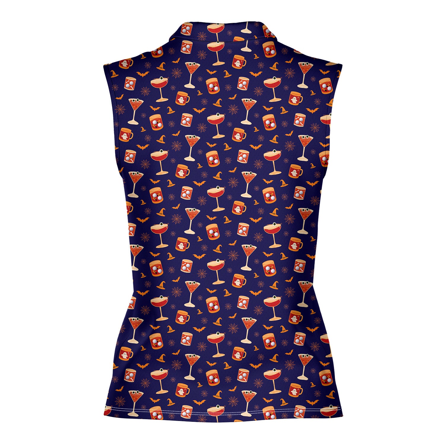 Spooky Sips Women Sleeveless Polo Shirt