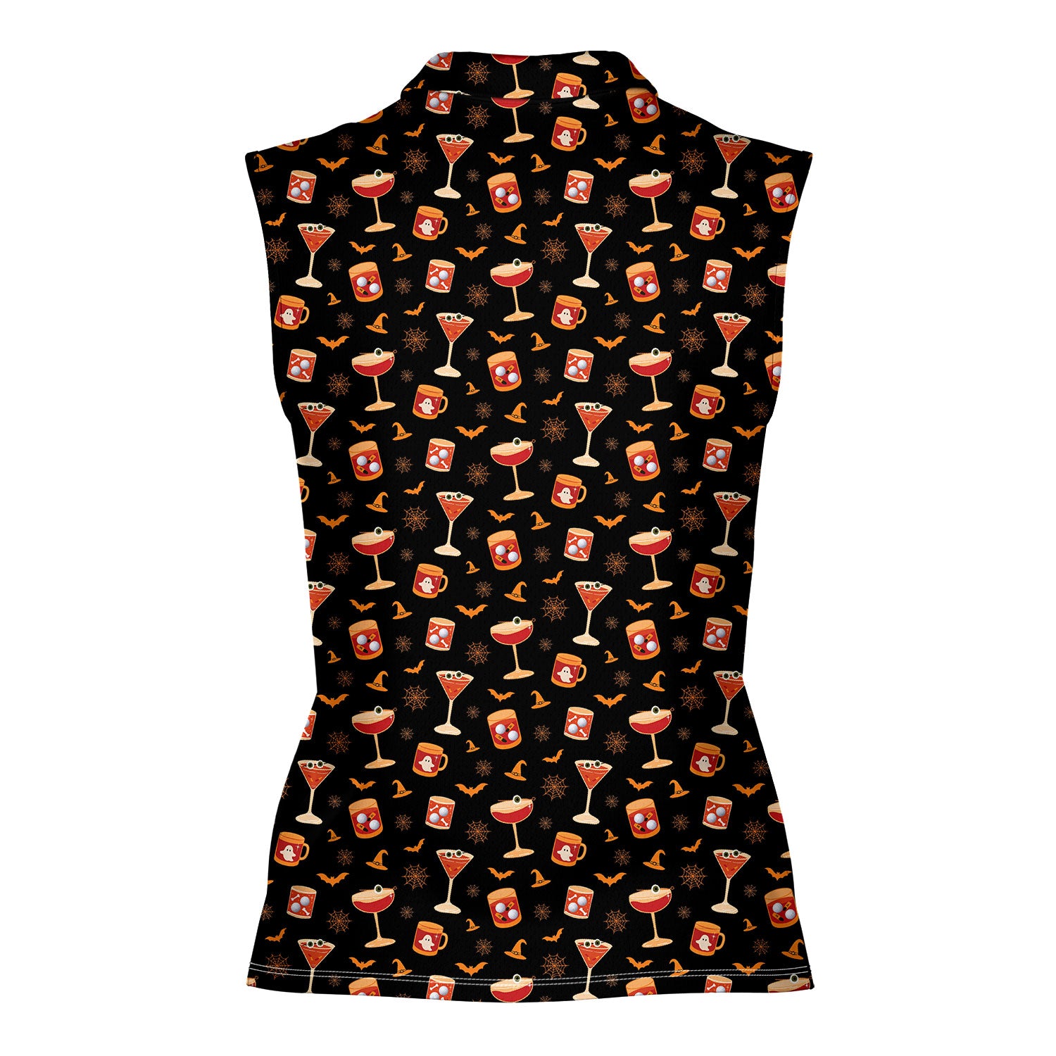Spooky Sips Women Sleeveless Polo Shirt