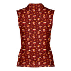 Spooky Sips Women Sleeveless Polo Shirt