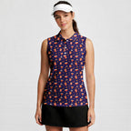 Spooky Sips Women Sleeveless Polo Shirt