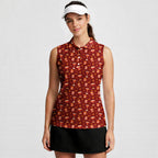 Spooky Sips Women Sleeveless Polo Shirt