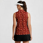 Spooky Sips Women Sleeveless Polo Shirt