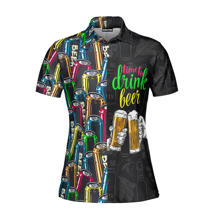 Time To Drink Beer Colorful Oktoberfest Polo Shirt For Women