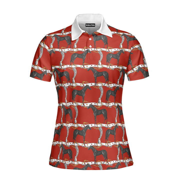 Kentucky Derby Horse Polo Shirt For Women