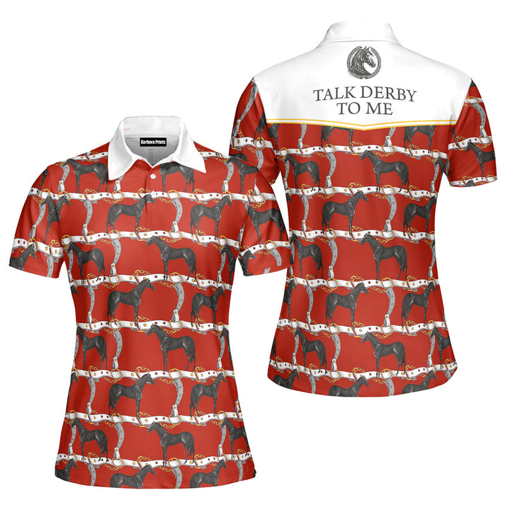 Kentucky Derby Horse Polo Shirt For Women