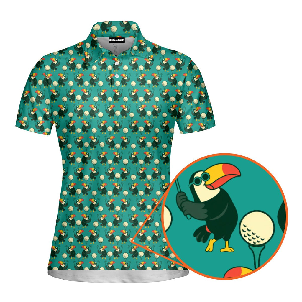 Toucan Tee Time Polo Shirt For Women - Detail Close-up
