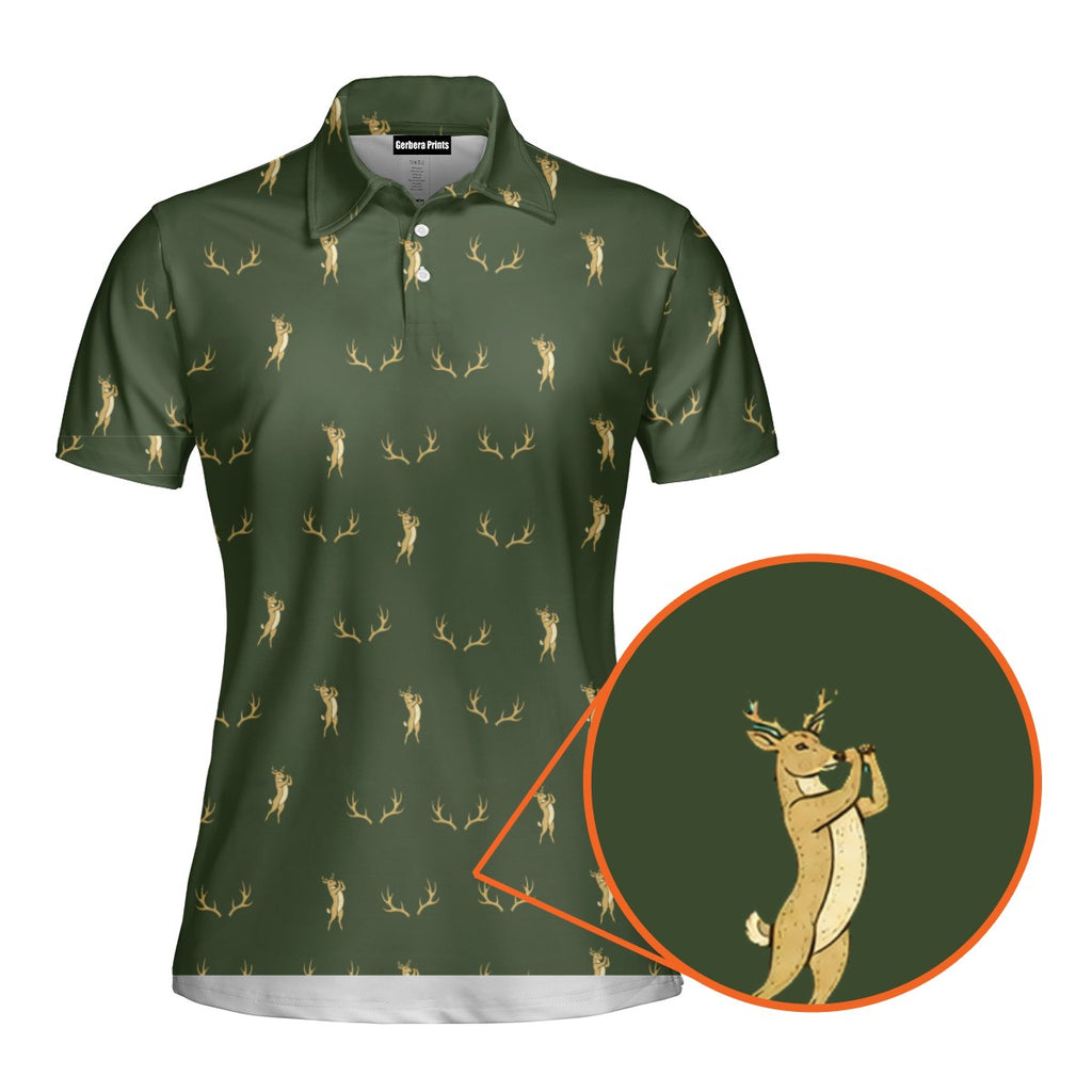 Buck Season Birdie Polo Shirt For Women - Detail Close-up