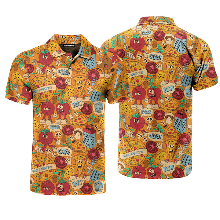 Funny Pizza Polo Shirt For Men