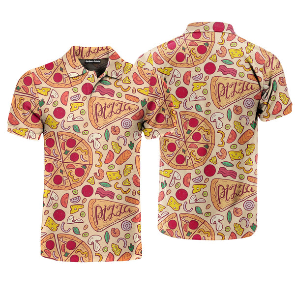 Tasty Pizza Polo Shirt For Men