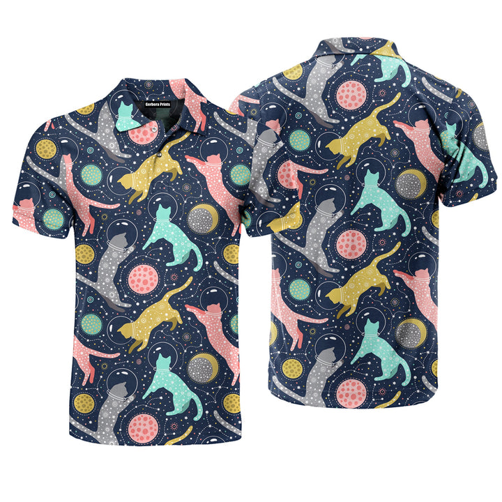 Cats Space Cosmic Polo Shirt For Men