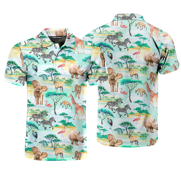 African Animals Polo Shirt For Men