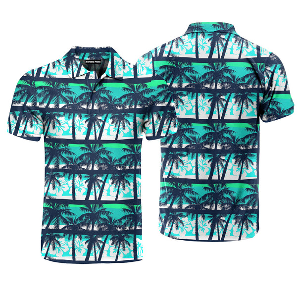 Tropical Frangipani Palms Polo Shirt For Men