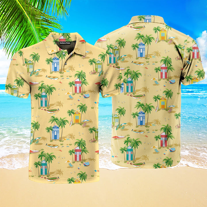 Beach Tropical Polo Shirt For Men