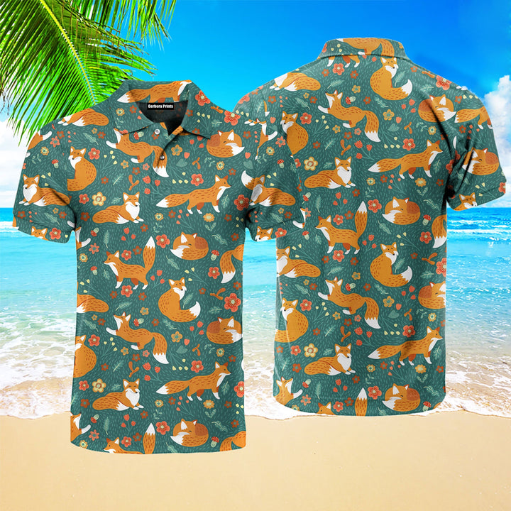 Amazing Jungle Foxes Polo Shirt For Men