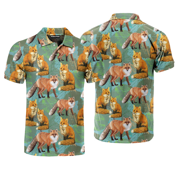 Fox Autumn Leaves Polo Shirt For Men