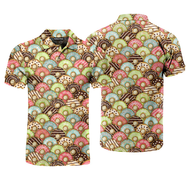 Donuts Pattern Polo Shirt For Men