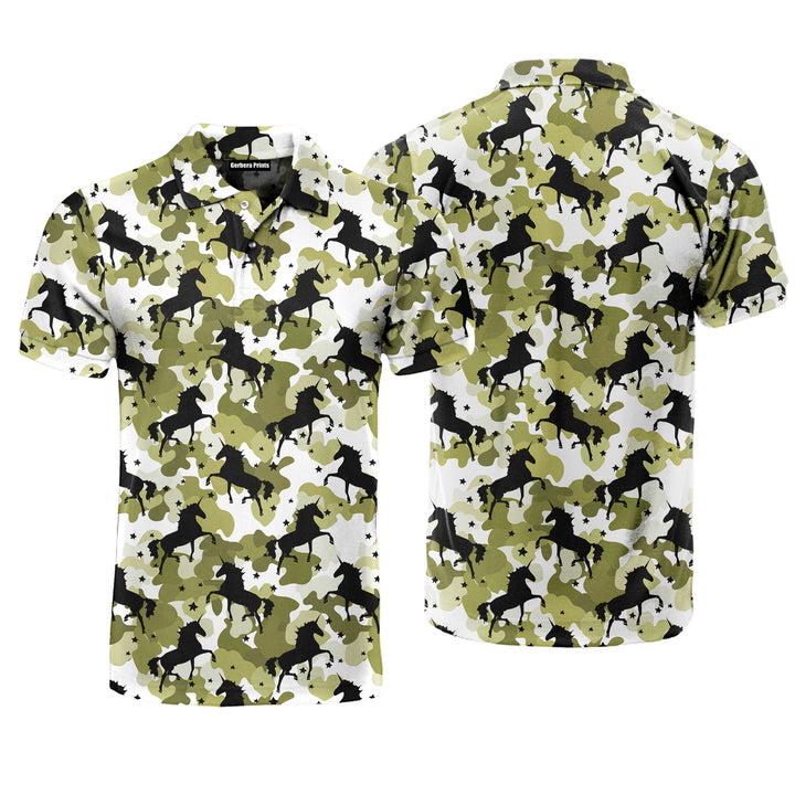 Camoflage Unicorns Polo Shirt For Men