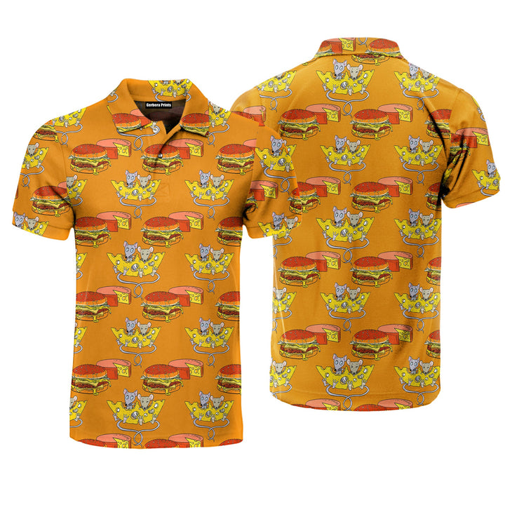 Food Is Good Mood Delicious Hamburger Polo Shirt For Men