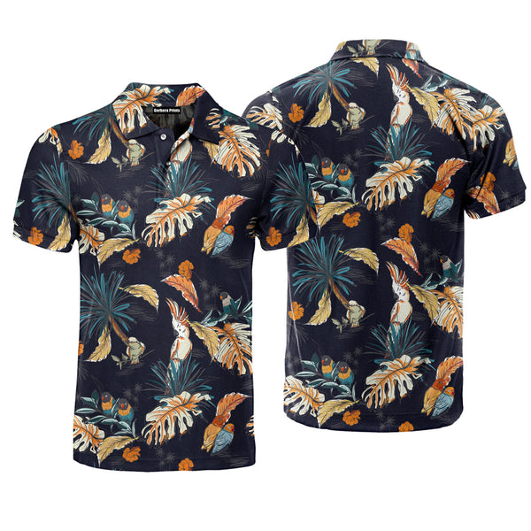 Tropical With Exotic Parrot Birds Polo Shirt For Men