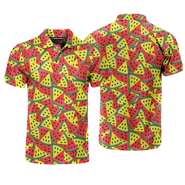 Red And Yellow Watermelon Slices Polo Shirt For Men