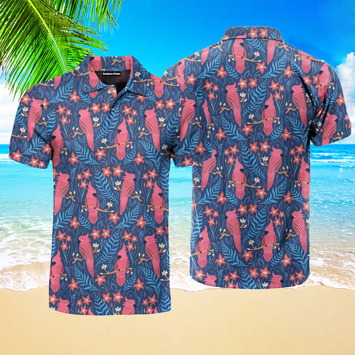 Tropical Parrots Polo Shirt For Men