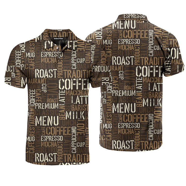 Retro Coffee Polo Shirt For Men