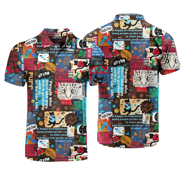 I Like Coffee And I Like Cats Polo Shirt For Men