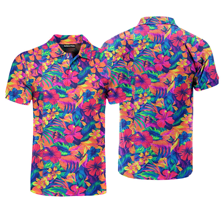 Tahitian Floral Polo Shirt For Men