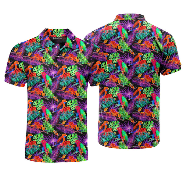 Colorful Parrot Tropical Polo Shirt For Men