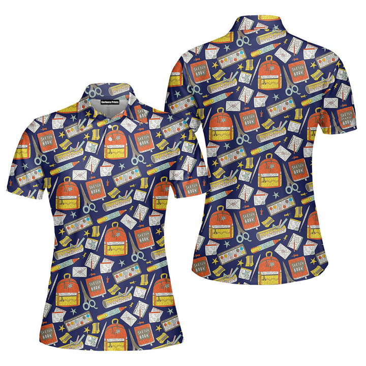 Back To School Stationery Teacher Student Gift Polo Shirt For Women