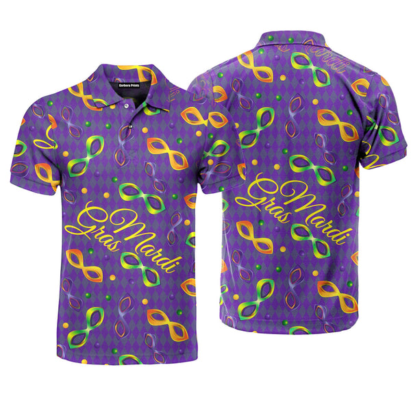 Purple Mardi Gras Polo Shirt For Men