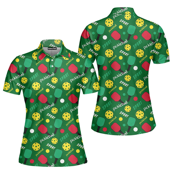 Pickeball Christmas Polo Shirt For Women