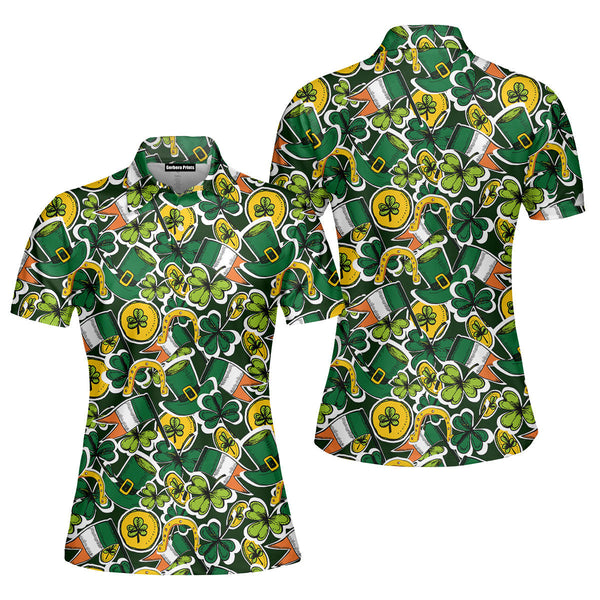 Irish Pride Happy St Patricks Day Polo Shirt For Women