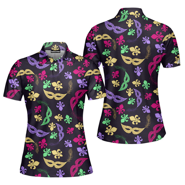 Happy Carnival Mardi Gras Polo Shirt For Women