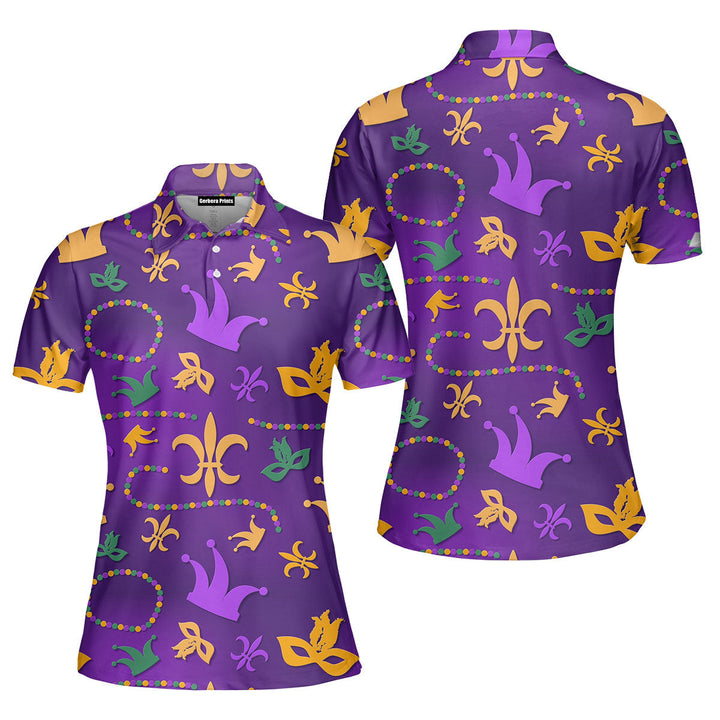 Happy Mardi Gras Polo Shirt For Women