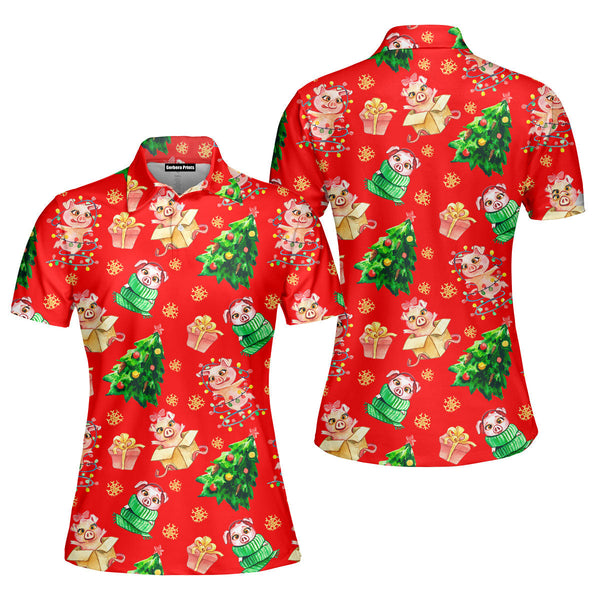 Merry Pigmas Merry Christmas Polo Shirt For Women