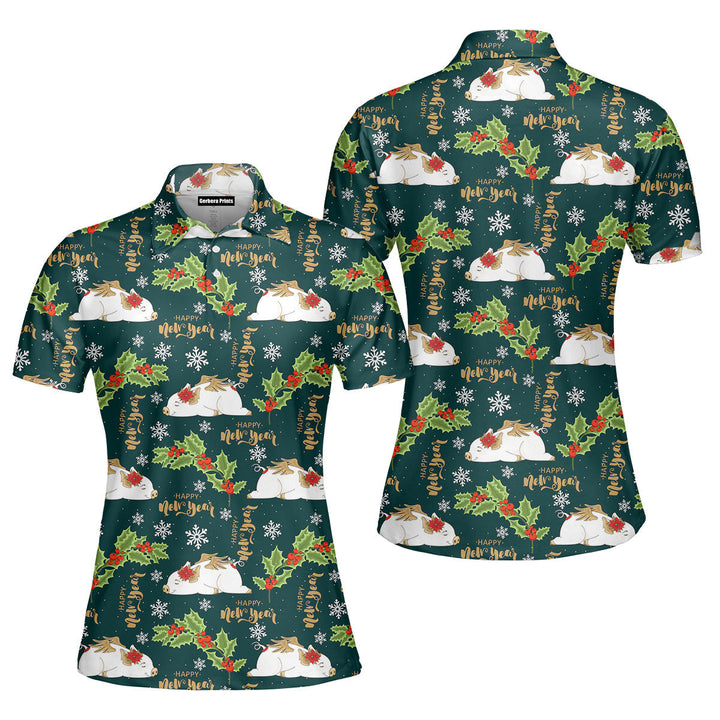 Happy Hoglidays Merry Pigmas Christmas Polo Shirt For Women