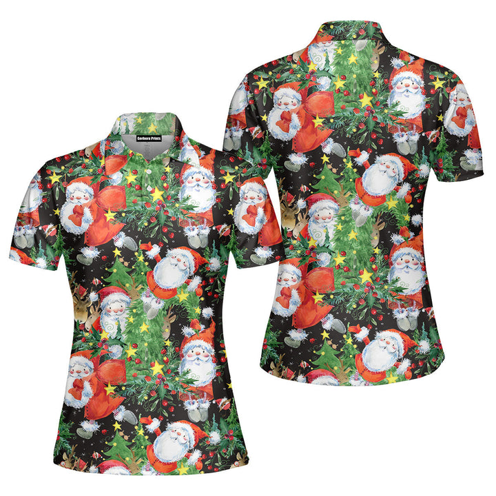 Christmas Santa Claus In Daily Life Polo Shirt For Women