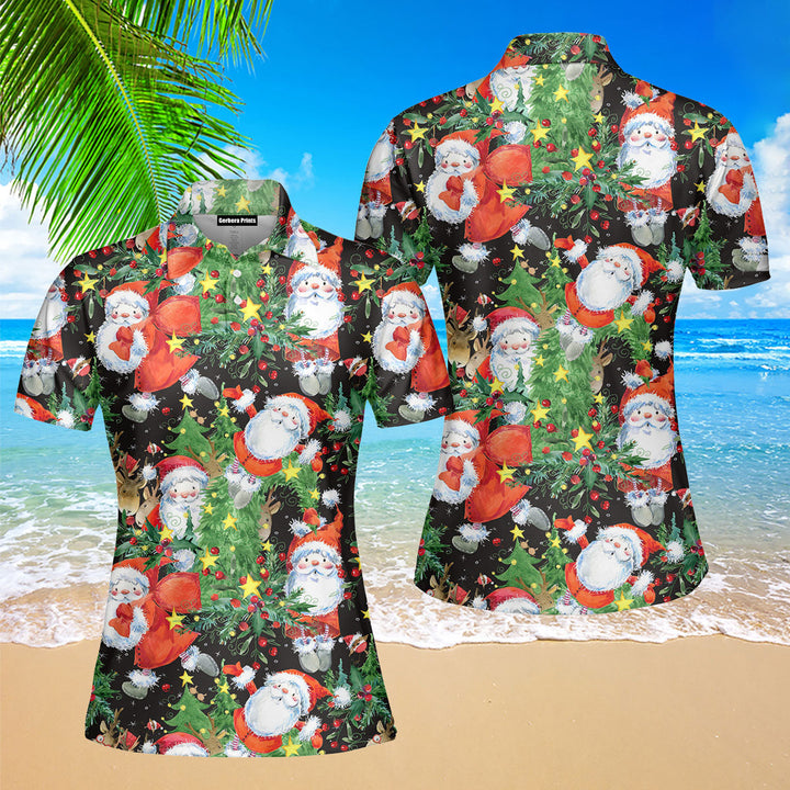 Christmas Santa Claus In Daily Life Polo Shirt For Women