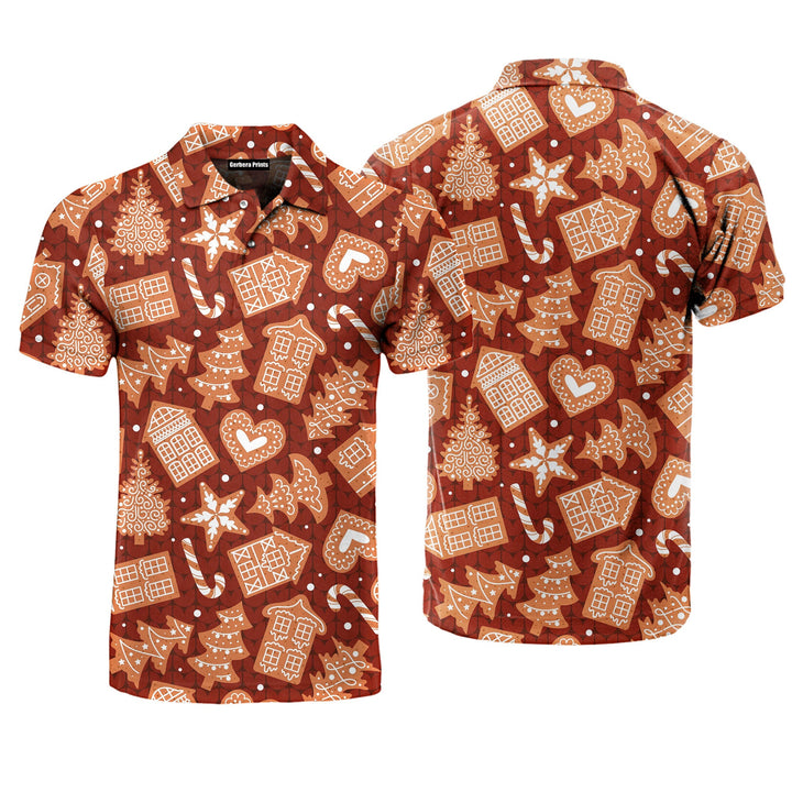 Christmas Funny Cutie Gingerbread Polo Shirt For Men