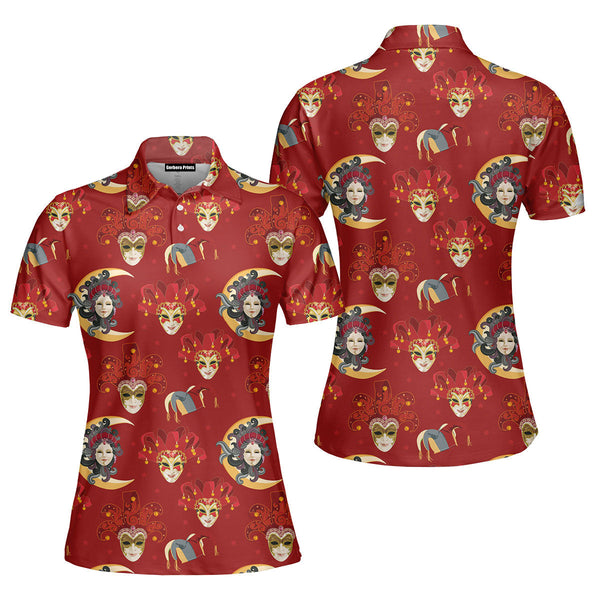 Mardi Gras Venetian Masks Polo Shirt For Women