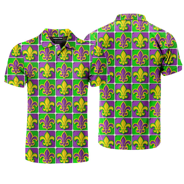 Fleur De Lis Mardi Gras Polo Shirt For Men