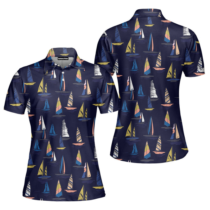 Sailboat On Beach Polo Shirt For Women