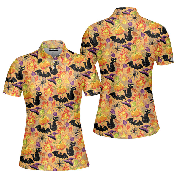 Halloween Horror Queen Cat Polo Shirt For Women
