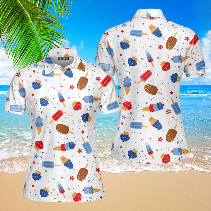 USA Ice Cream This Is My Life Polo Shirt For Women