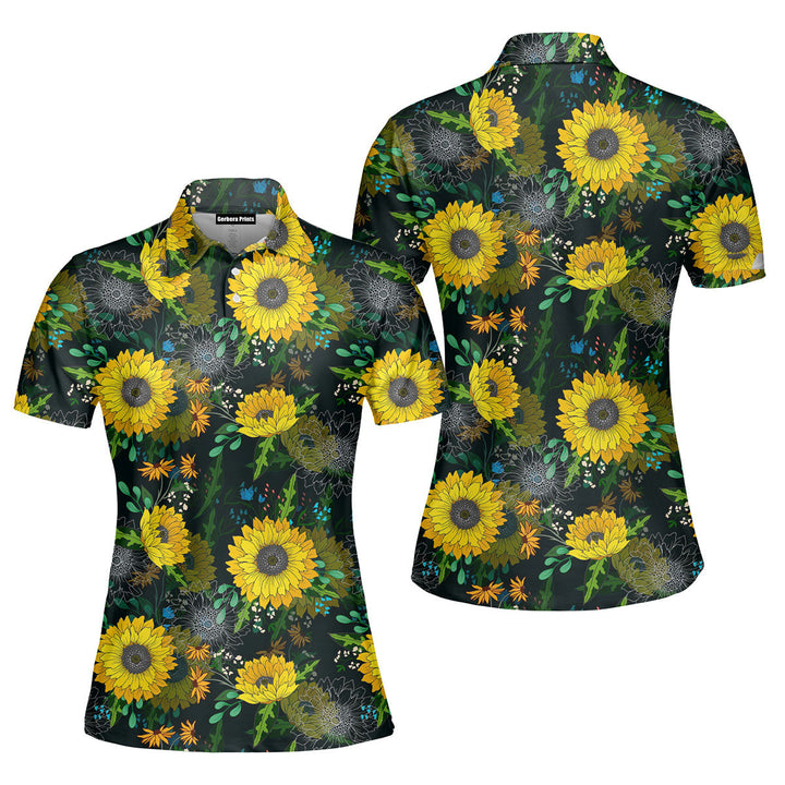 Sunflowers Polo Shirt For Women