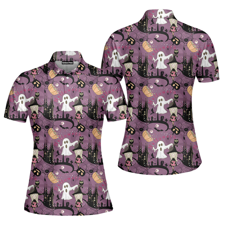 Halloween Is Here Purple Polo Shirt For Women