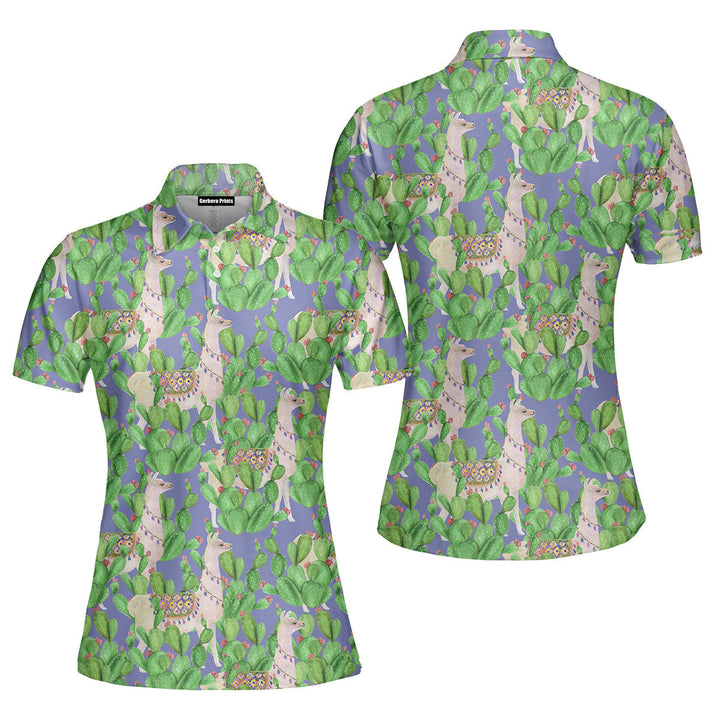 Llamazing In Cacti Farm Polo Shirt For Women