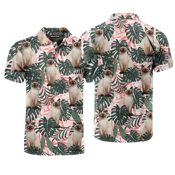 Birman Kitten Sitting On Summer Tropical Polo Shirt For Men